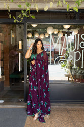 Dream Catcher Purple Georgette Saree